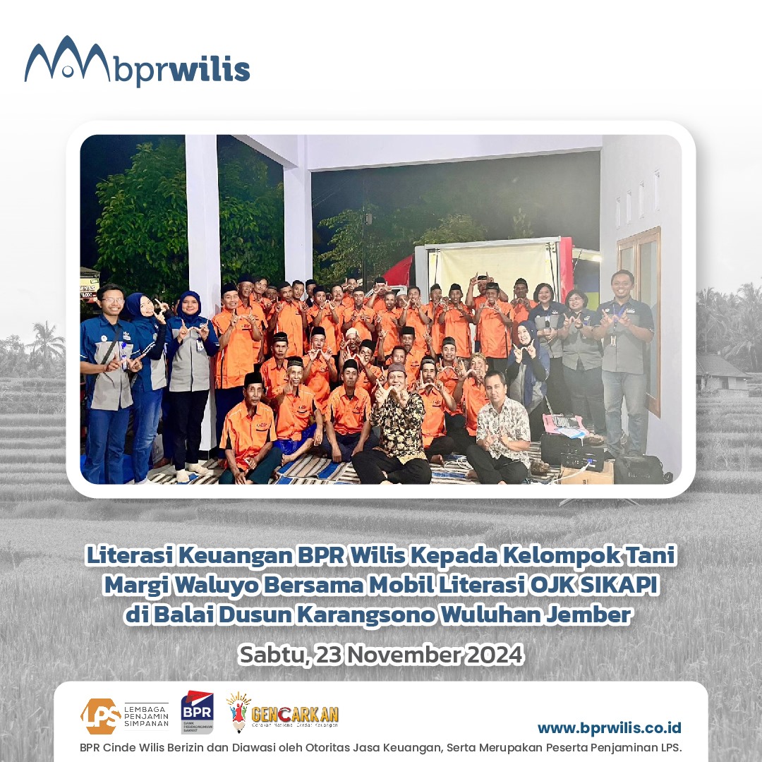 Literasi Keuangan BPR Wilis Kepada Kelompok Tani Margi Waluyo Bersama Mobil Literasi OJK SiMOLEK SIKAPI